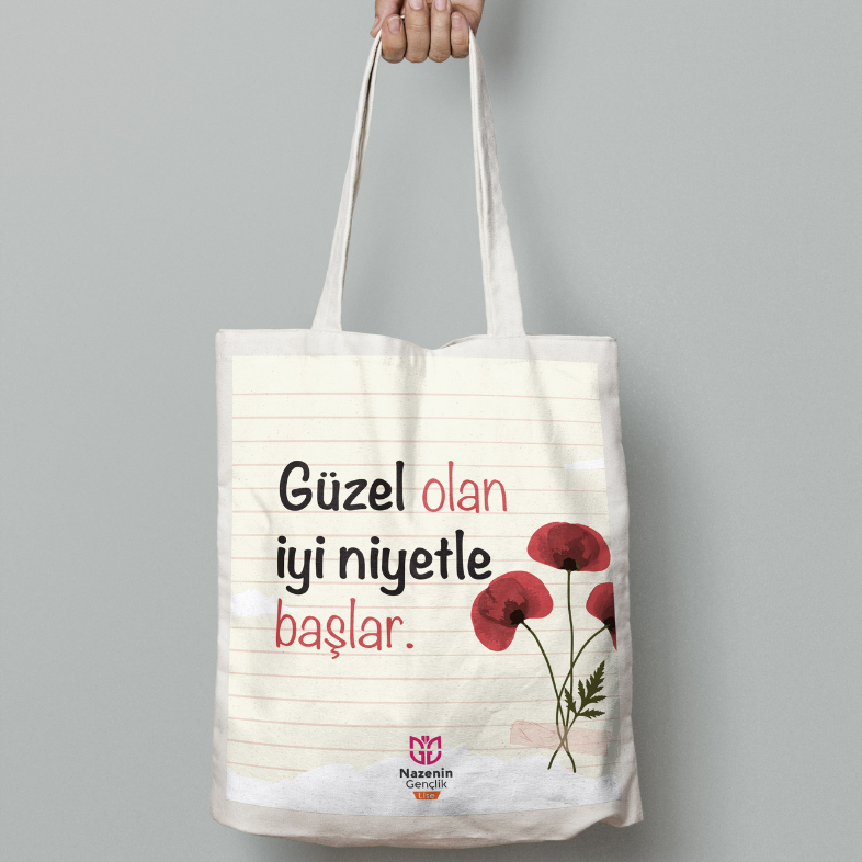 Nazenin Gençlik Lise Lamineli Bez Çanta - Model 4