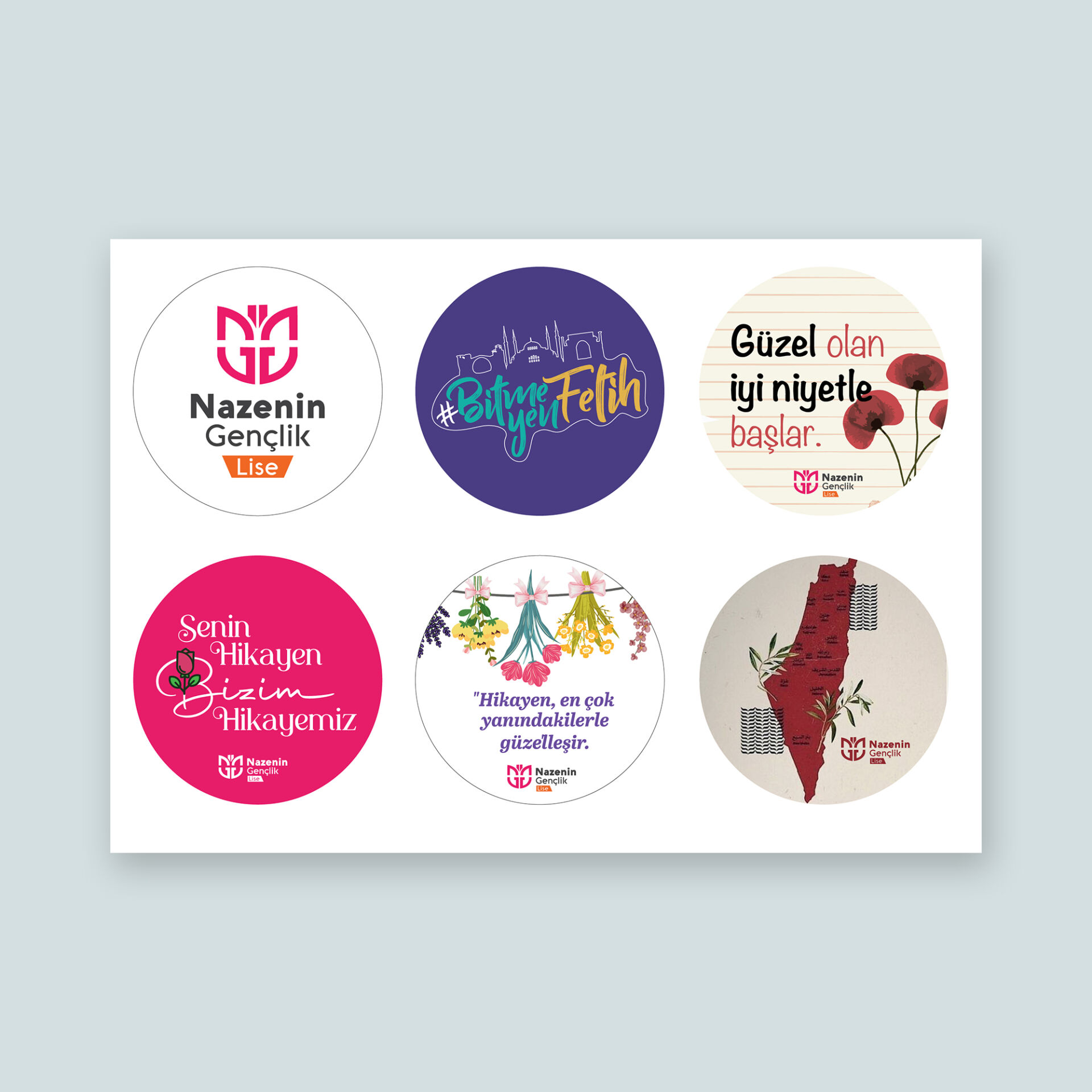 Nazenin Gençlik Lise Özel 6'lı Sticker