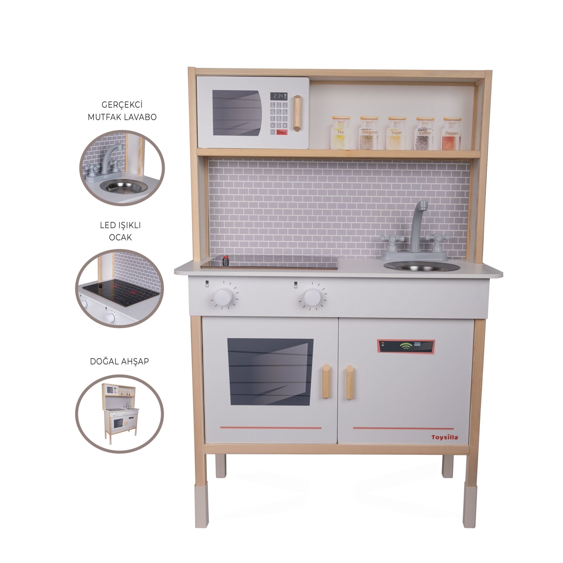 Ahşap Oyun Mutfağı Beyaz T1029