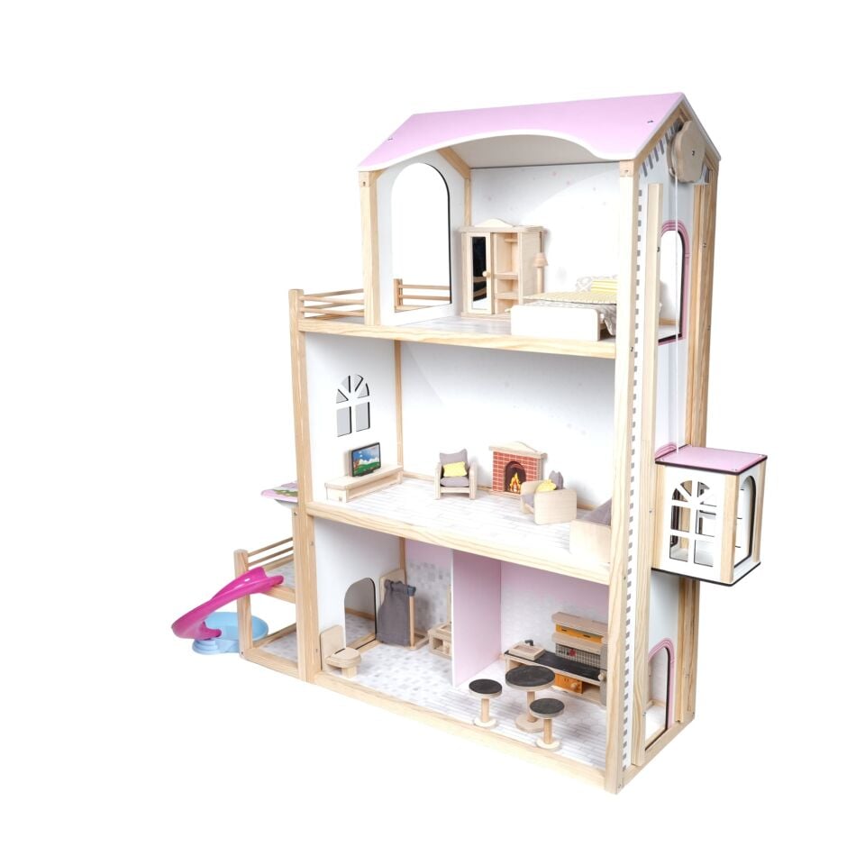 Ahşap Oyuncak Ev - Doğal ve Eğitici Oyun Köşesi ''Eşyalar dahil'' T2017