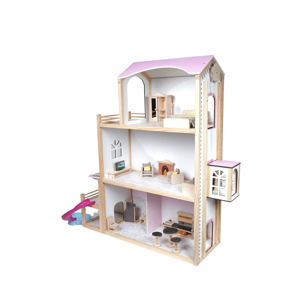 Ahşap Oyuncak Ev - Doğal ve Eğitici Oyun Köşesi ''Eşyalar dahil'' T2017