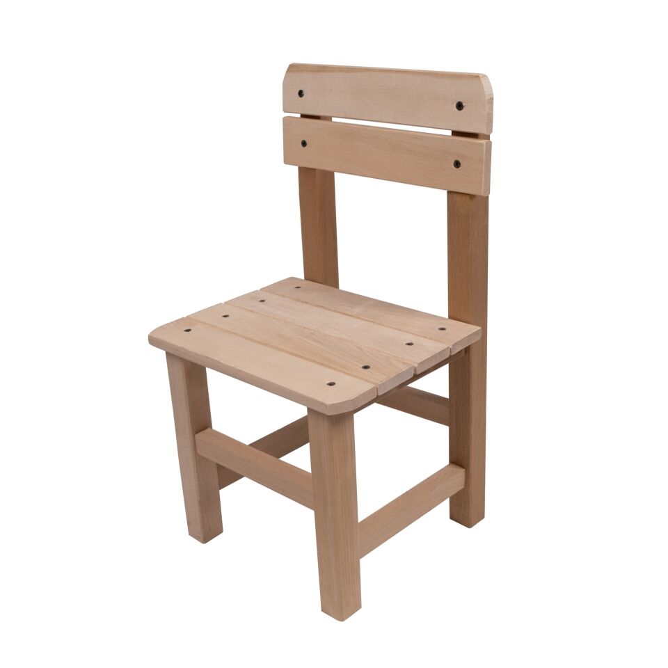 Ahşap Çocuk Sandalyesi( KÜÇÜK) – Dayanıklı, Doğal ve Ergonomik Oturma Koltuğu T6013