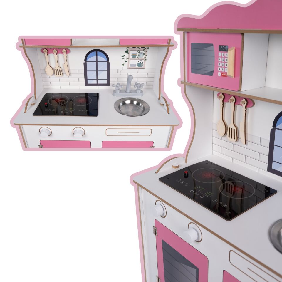 Pembe 1041 Ahşap Çocuk Mutfak Seti | Eğlenceli ve Eğitici Oyun Deneyimi