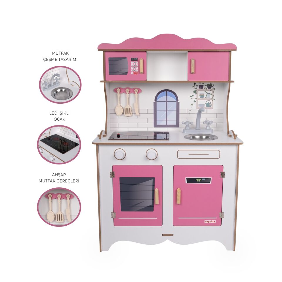 Pembe 1041 Ahşap Çocuk Mutfak Seti | Eğlenceli ve Eğitici Oyun Deneyimi