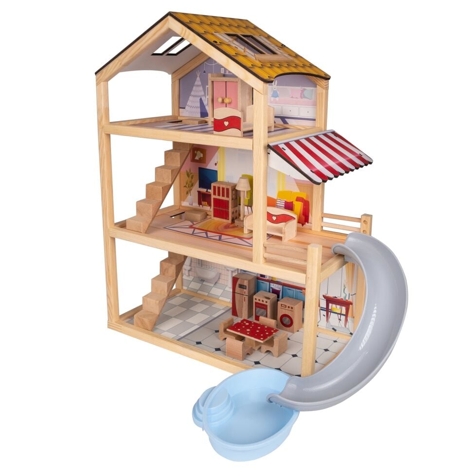 Toysilla Ahşap Kaydıraklı Oyun Evi - T2015