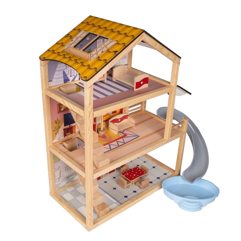 Toysilla Ahşap Kaydıraklı Oyun Evi - T2015