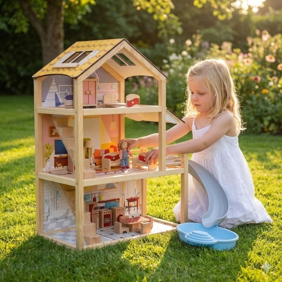 Toysilla Ahşap Kaydıraklı Oyun Evi - T2015