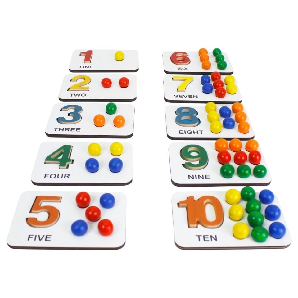 Toysilla Ahşap Sayı Saymayı Öğrenme ve Eşleştirme Yapma Eğitici Oyuncak - T3022