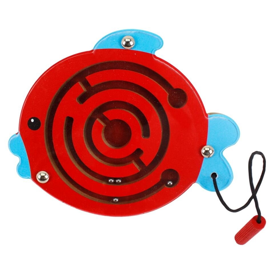 Toysilla Doğal Ahşap Hayvan Figürlü Mıknatıslı Labirentte Yol Bulma Oyuncağı - T3019