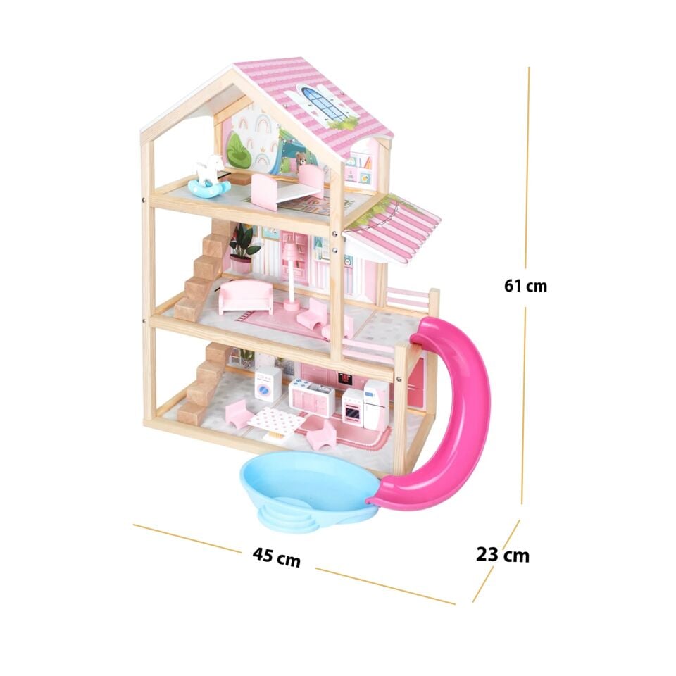 Toysilla Ahşap Kaydıraklı Oyun Evi - T2010