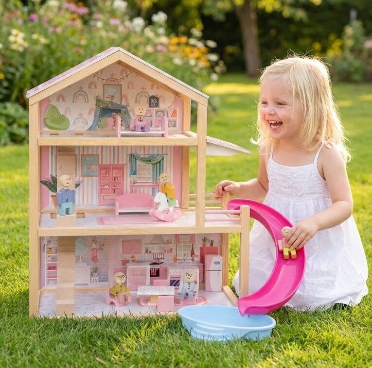 Toysilla Ahşap Kaydıraklı Oyun Evi - T2010