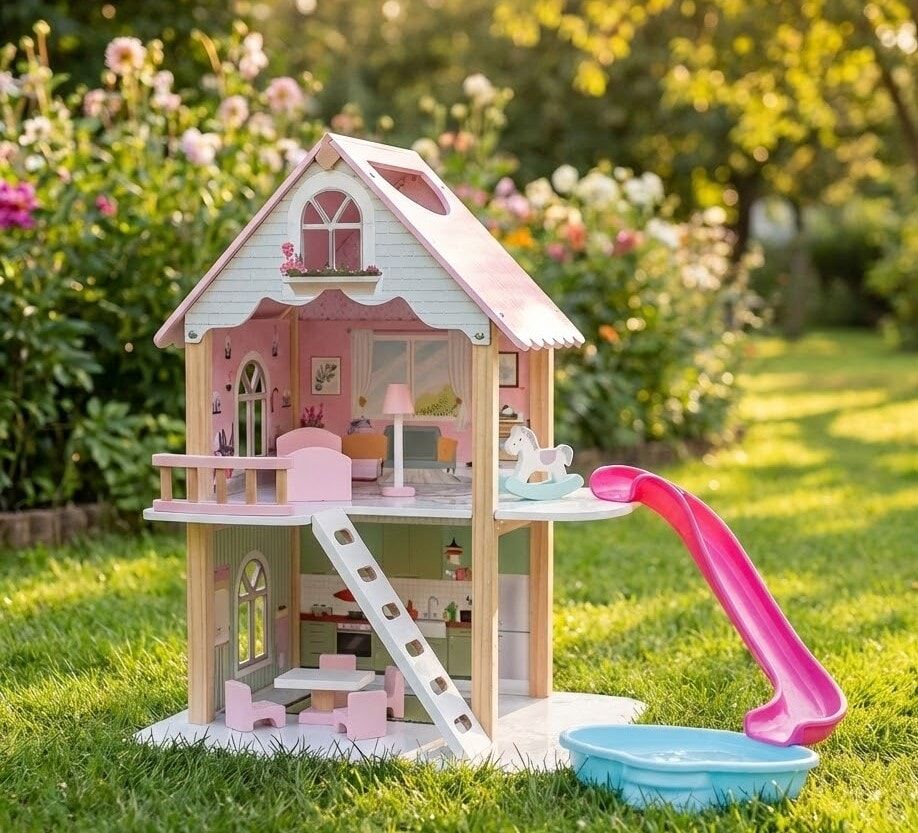 Toysilla Ahşap Kaydıraklı Oyun Evi - T2013