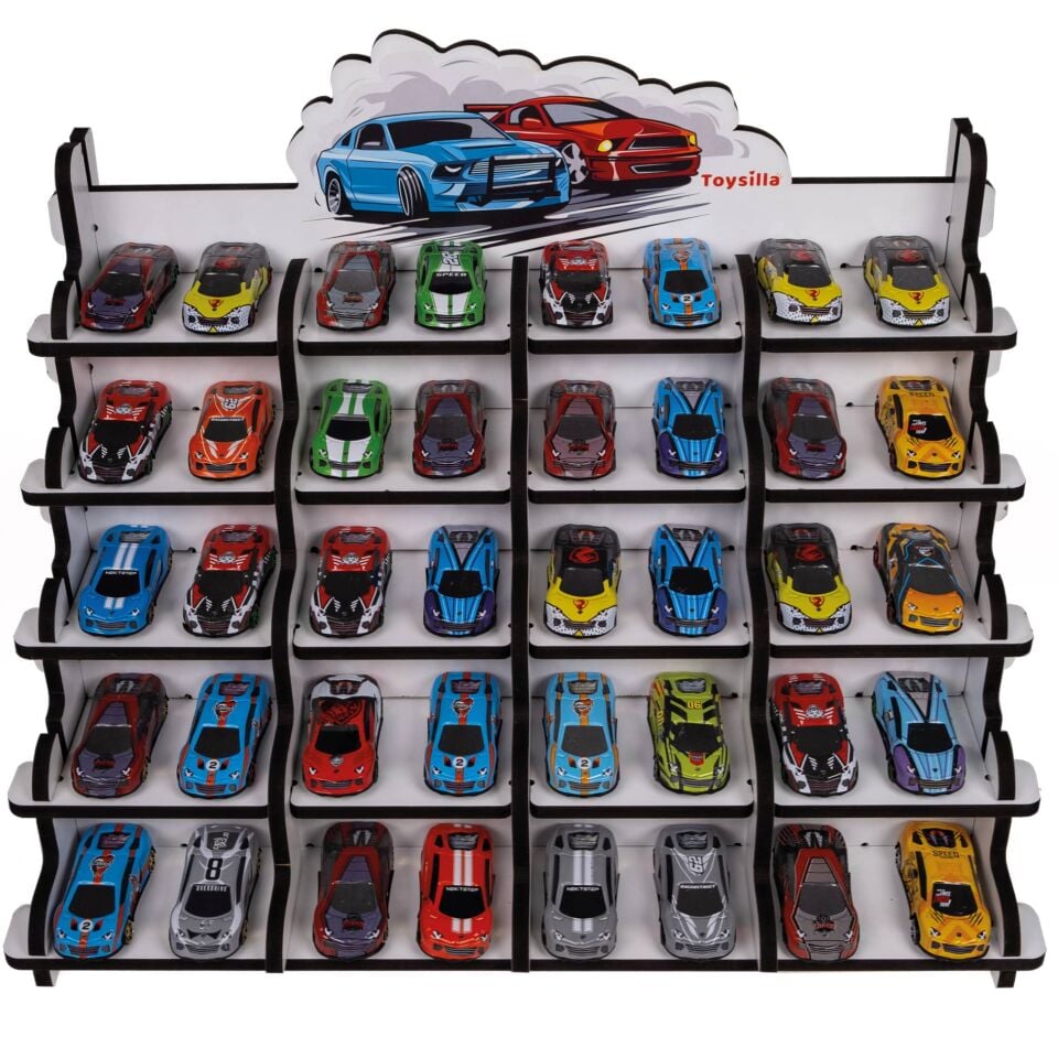 Toysilla Ahşap Oyuncak Araba Sergileme Standı – T3029