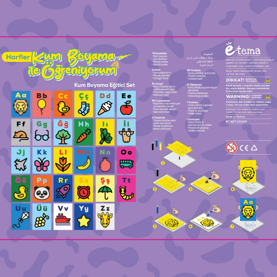 ''Türkçe Set'' Harfleri Kum Boyama ile Öğreniyorum