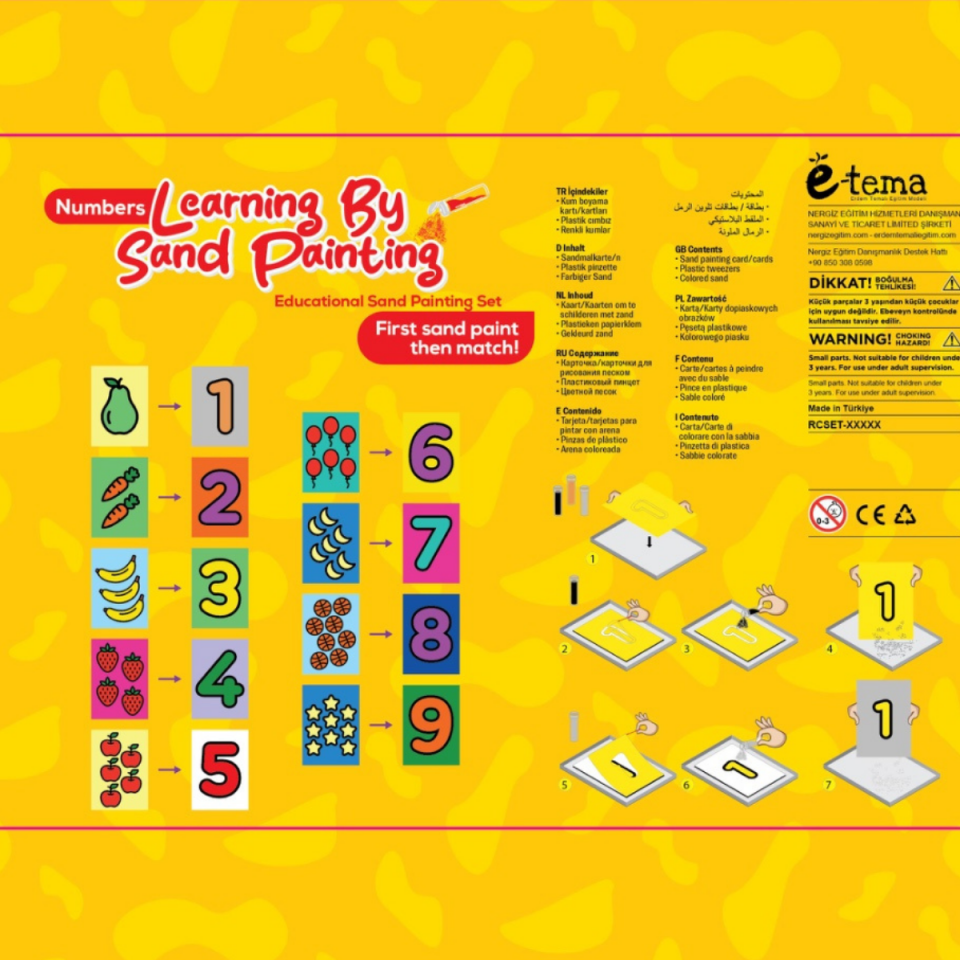 ''İngilizce Set'' Sayıları Kum Boyama ile Öğreniyorum